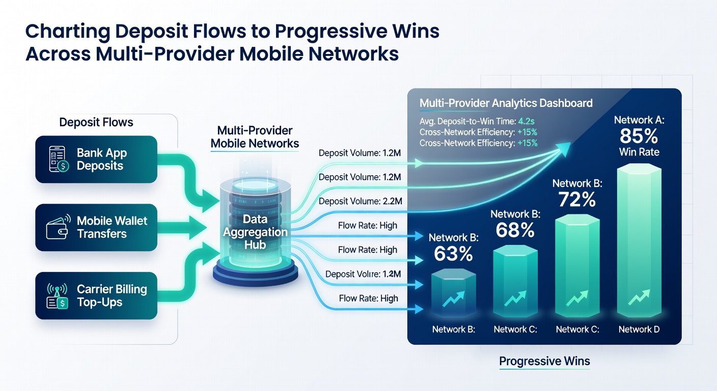 Darstellung von Netzwerkdiagrammen mit Einzahlungsbewegungen und Gewinnzuordnungen in mobilen Multi-Provider-Umgebungen